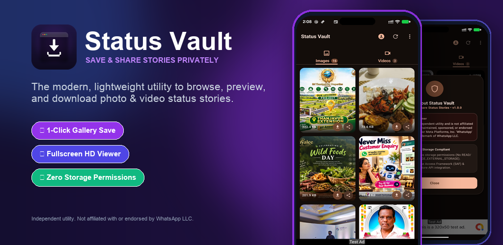 Status Vault Feature Graphic